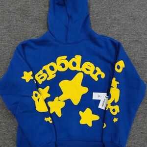 Vibrant Blue and Yellow Kids Hoodie